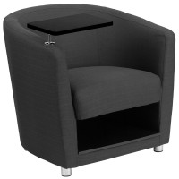 Flash Furniture BT-8220-GY-GG Charcoal Gray Fabric Guest Chair with Tablet Arm